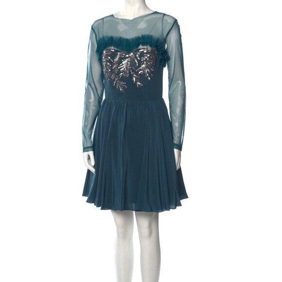 Rebecca Taylor  Peacock Dress Size 6 - Picture 1 of 9